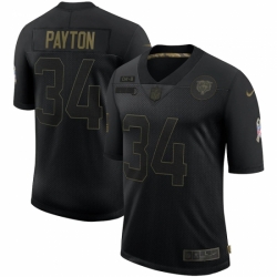 Men's Chicago Bears #34 Walter Payton Black Nike 2020 Salute To Service Limited Jersey