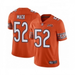 Mens Chicago Bears 52 Khalil Mack Orange Alternate 100th Season Limited Football Jersey