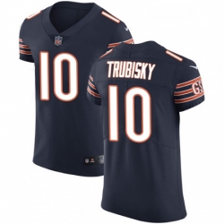 Mens Nike Chicago Bears 10 Mitchell Trubisky Navy Blue Team Color Vapor Untouchable Elite Player NFL Jersey