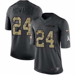 Mens Nike Chicago Bears 24 Jordan Howard Limited Black 2016 Salute to Service NFL Jersey