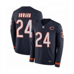 Mens Nike Chicago Bears 24 Jordan Howard Limited Navy Blue Therma Long Sleeve NFL Jersey