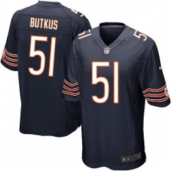 Mens Nike Chicago Bears 51 Dick Butkus Game Navy Blue Team Color NFL Jersey