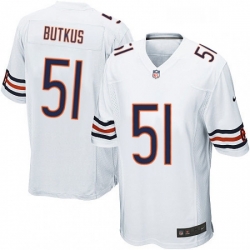 Mens Nike Chicago Bears 51 Dick Butkus Game White NFL Jersey