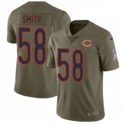 Mens Nike Chicago Bears 58 Roquan Smith Limited Olive 2017 Salute to Service NFL Jersey