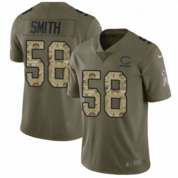 Mens Nike Chicago Bears 58 Roquan Smith Limited Olive Camo 2017 Salute to Service NFL Jersey