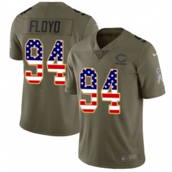 Mens Nike Chicago Bears 94 Leonard Floyd Limited OliveUSA Flag Salute to Service NFL Jersey