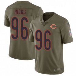 Mens Nike Chicago Bears 96 Akiem Hicks Limited Olive 2017 Salute to Service NFL Jersey