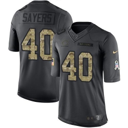 Nike Bears #40 Gale Sayers Black Mens Stitched NFL Limited 2016 Salute to Service Jersey