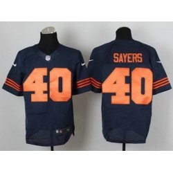 Nike Bears #40 Gale Sayers Navy Blue Alternate Mens Stitched NFL Elite Jersey