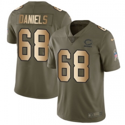 Nike Bears #68 James Daniels Olive Gold Mens Stitched NFL Limited 2017 Salute To Service Jersey