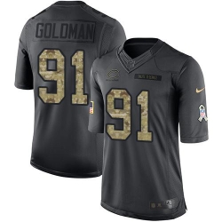 Nike Bears #91 Eddie Goldman Black Mens Stitched NFL Limited 2016 Salute to Service Jersey