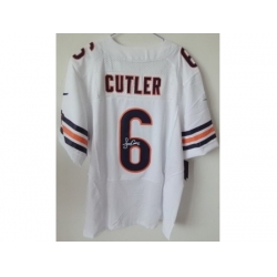 Nike Chicago Bears 6 Jay Cutler White Elite Signed NFL Jersey