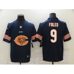 Nike Chicago Bears 9 Nick Foles Navy Team Big Logo Vapor Untouchable Limited Jersey