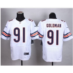 Nike Chicago Bears #91 Eddie Goldman White Mens Stitched NFL Elite Jersey