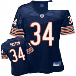 Reebok Chicago Bears 34 Walter Payton Blue Womens Team Color Premier EQT Throwback NFL Jersey