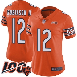 Women Chicago Bears 12 Allen Robinson Orange Alternate 100th Season Limited Football Jersey