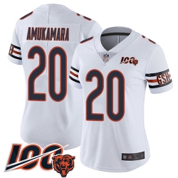 Women Chicago Bears 20 Prince Amukamara White Vapor Untouchable Limited Player 100th Season Football Jersey