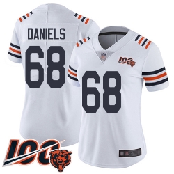 Women Chicago Bears 68 James Daniels White 100th Season Limited Football Jersey