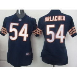 Women Nike Chicago Bears 54 Urlacher Blue Nike NFL Game Jerseys