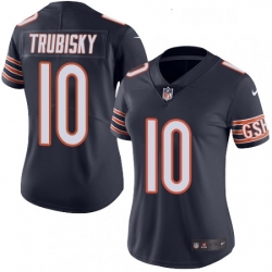 Womens Nike Chicago Bears 10 Mitchell Trubisky Navy Blue Team Color Vapor Untouchable Limited Player NFL Jersey