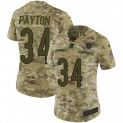 Womens Nike Chicago Bears 34 Walter Payton Limited Camo 2018 Salute to Service NFL Jersey