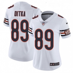 Womens Nike Chicago Bears 89 Mike Ditka White Vapor Untouchable Limited Player NFL Jersey