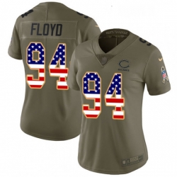 Womens Nike Chicago Bears 94 Leonard Floyd Limited OliveUSA Flag Salute to Service NFL Jersey