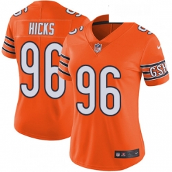 Womens Nike Chicago Bears 96 Akiem Hicks Limited Orange Rush Vapor Untouchable NFL Jersey