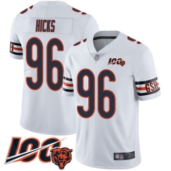 Youth Chicago Bears 96 Akiem Hicks White Vapor Untouchable Limited Player 100th Season Football Jersey