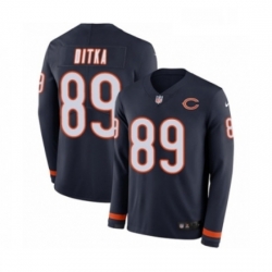 Youth Nike Chicago Bears 89 Mike Ditka Limited Navy Blue Therma Long Sleeve NFL Jersey