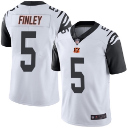 Bengals 5 Ryan Finley White Men Stitched Football Limited Rush Jersey