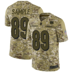 Bengals 89 Drew Sample Camo Men Stitched Football Limited 2018 Salute To Service Jersey