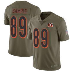 Bengals 89 Drew Sample Olive Men Stitched Football Limited 2017 Salute To Service Jersey