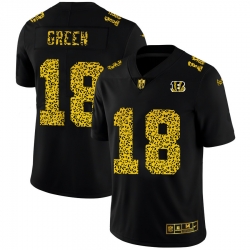 Cincinnati Bengals 18 A J  Green Men Nike Leopard Print Fashion Vapor Limited NFL Jersey Black