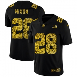 Cincinnati Bengals 28 Joe Mixon Men Nike Leopard Print Fashion Vapor Limited NFL Jersey Black