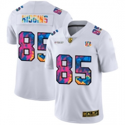 Cincinnati Bengals 85 Tee Higgins Men White Nike Multi Color 2020 NFL Crucial Catch Limited NFL Jersey