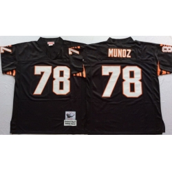 Men Cincinnati Bengals 78 Anthony Munoz Black M&N Throwback Jersey