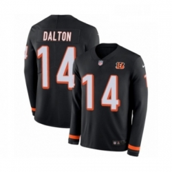 Mens Nike Cincinnati Bengals 14 Andy Dalton Limited Black Therma Long Sleeve NFL Jersey