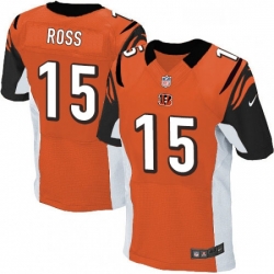 Mens Nike Cincinnati Bengals 15 John Ross Elite Orange Alternate NFL Jersey