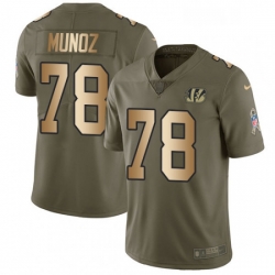 Mens Nike Cincinnati Bengals 78 Anthony Munoz Limited OliveGold 2017 Salute to Service NFL Jersey