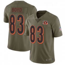 Mens Nike Cincinnati Bengals 83 Tyler Boyd Limited Olive 2017 Salute to Service NFL Jersey