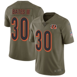 Nike Bengals #30 Jessie Bates III Olive Mens Stitched NFL Limited 2017 Salute To Service Jersey