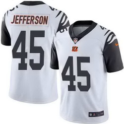 Nike Bengals 45 Malik Jefferson White Color Rush Limited Jersey