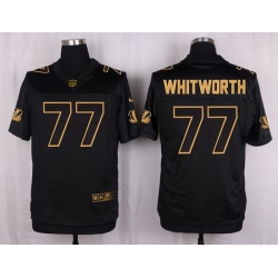 Nike Bengals #77 Andrew Whitworth Black Mens Stitched NFL Elite Pro Line Gold Collection Jersey