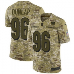 Nike Bengals #96 Carlos Dunlap Camo Mens Stitched NFL Limited 2018 Salute To Service Jersey