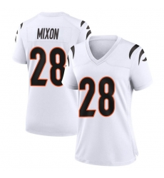 Women Cincinnati Bengals 28 Joe Mixon White Vapor Untouchable Limited Jersey