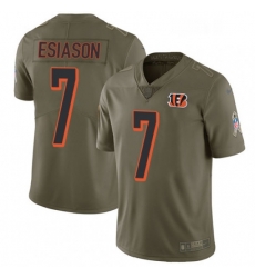 Youth Nike Cincinnati Bengals 7 Boomer Esiason Limited Olive 2017 Salute to Service NFL Jersey