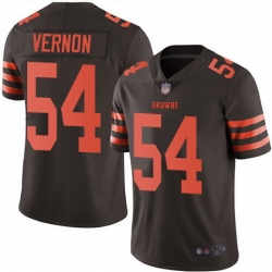 Browns #54 Olivier Vernon Brown Men Stitched Football Limited Rush Jersey