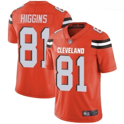 Browns 81 Rashard Higgins Orange Alternate Men Stitched Football Vapor Untouchable Limited Jersey