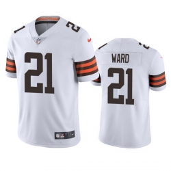 Cleveland Browns 21 Denzel Ward Men Nike White 2020 Vapor Limited Jersey